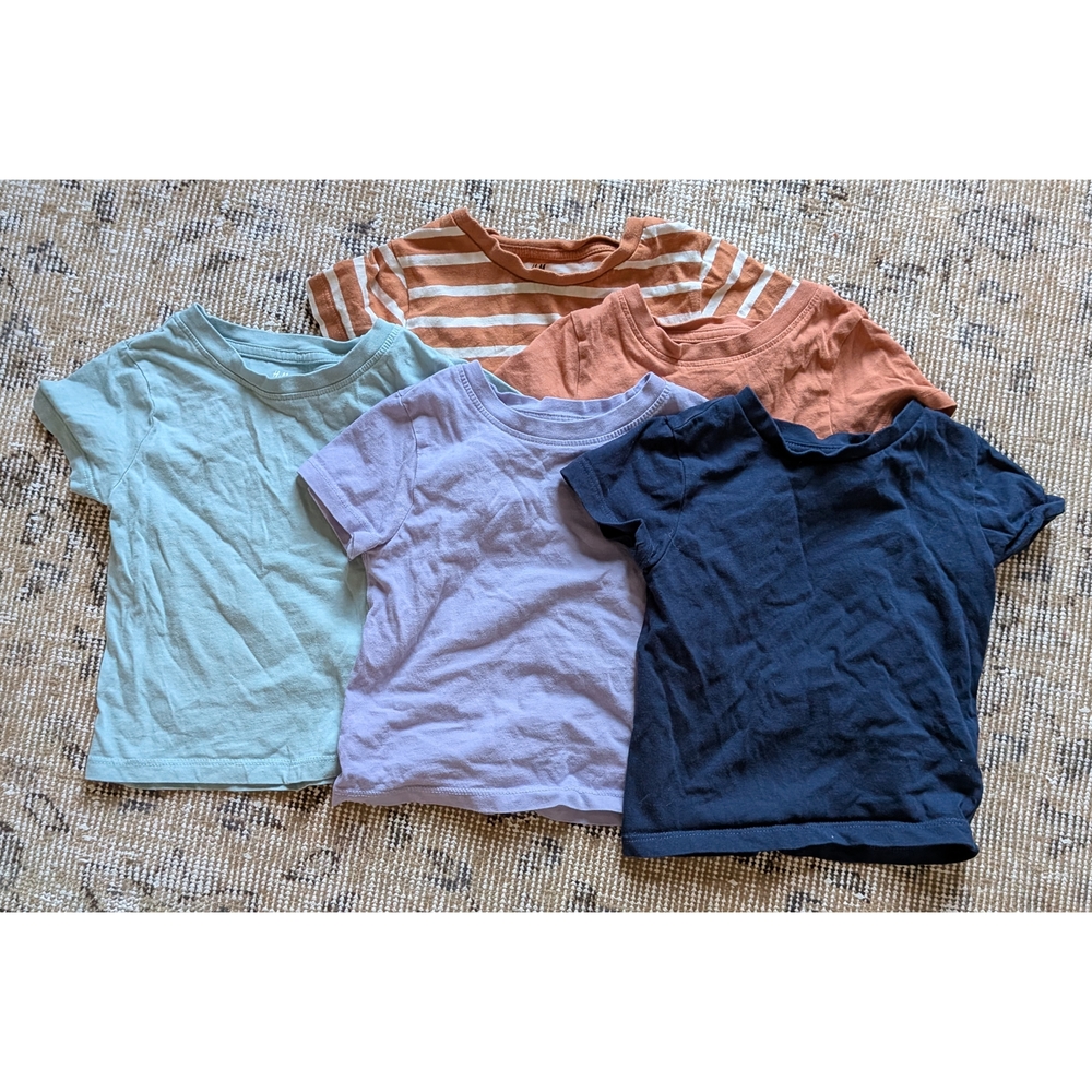 H&M Kids Short Sleeve T-Shirt Set - Blue, Pink, Orange, Green Size 2T